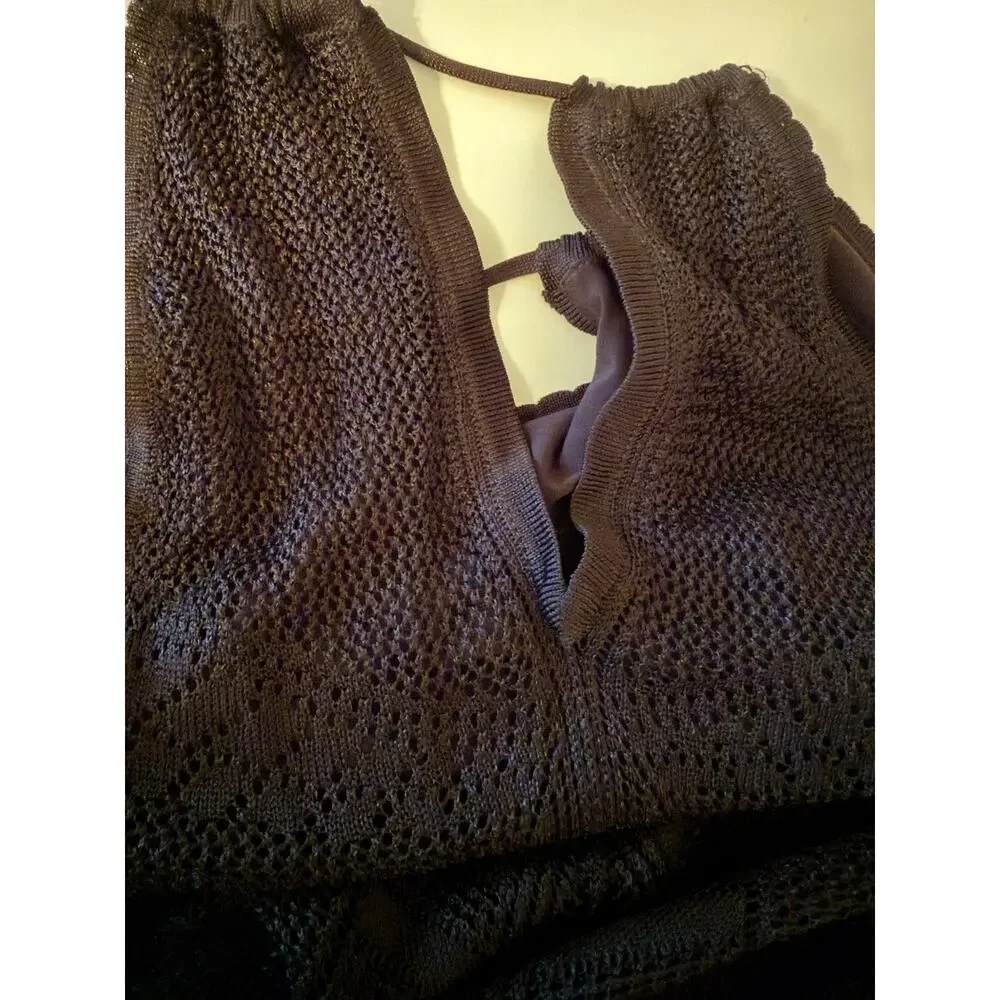 Guess Hi Low Halter top Dress XS Black Chiiffon NWT - Picture 4 of 7